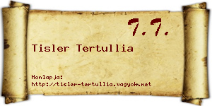 Tisler Tertullia névjegykártya